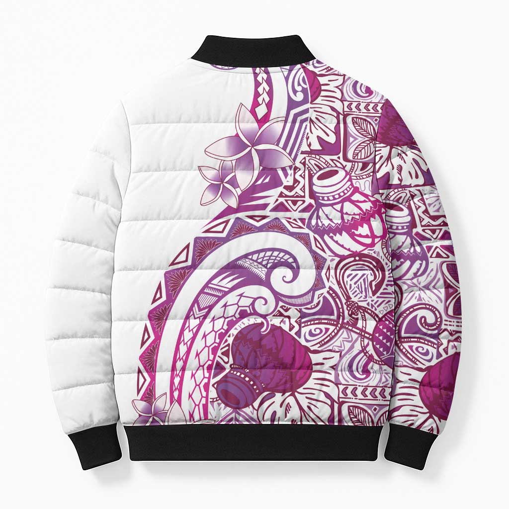 Aloha Hawaii Tapa Bomber Puffer Jacket Vibrant Fuchsia Hawaiian Ipu LT7 - Polynesian Pride