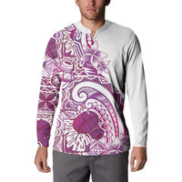 Aloha Hawaii Tapa Button Sweatshirt Vibrant Fuchsia Hawaiian Ipu - Polynesian Pride