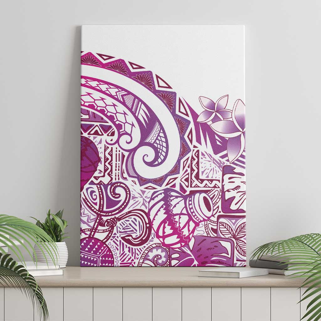 Aloha Hawaii Tapa Canvas Wall Art Vibrant Fuchsia Hawaiian Ipu - Polynesian Pride