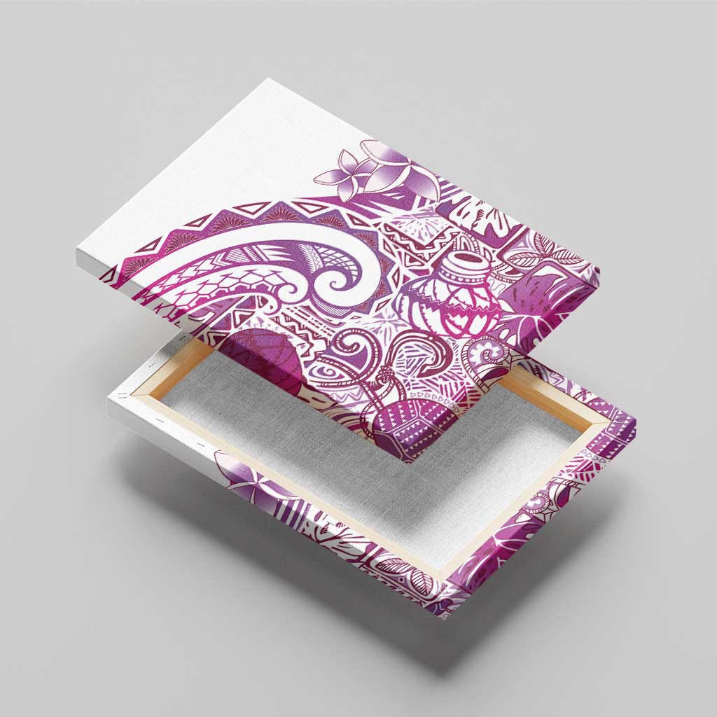 Aloha Hawaii Tapa Canvas Wall Art Vibrant Fuchsia Hawaiian Ipu - Polynesian Pride