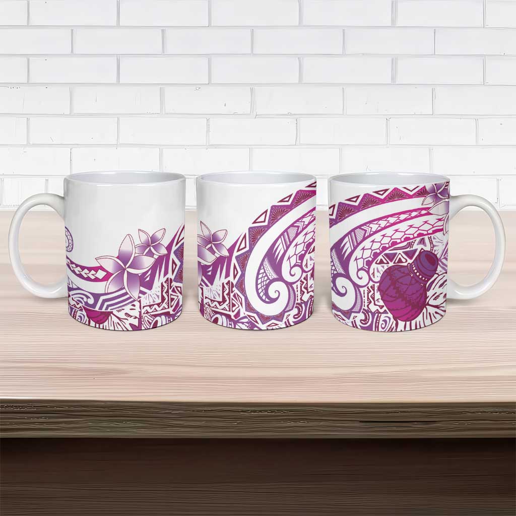 Aloha Hawaii Tapa Ceramic Mug Vibrant Fuchsia Hawaiian Ipu - Polynesian Pride