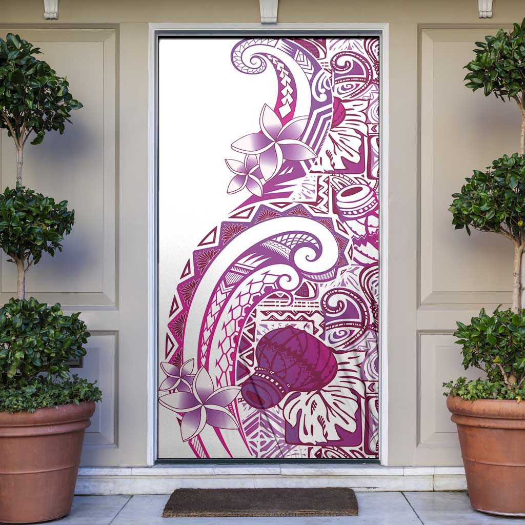 Aloha Hawaii Tapa Door Cover Vibrant Fuchsia Hawaiian Ipu - Polynesian Pride