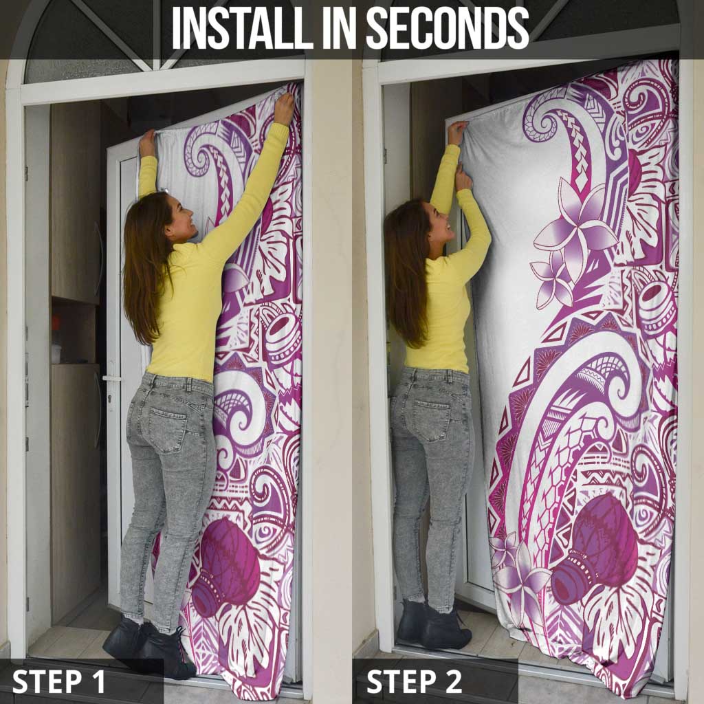 Aloha Hawaii Tapa Door Cover Vibrant Fuchsia Hawaiian Ipu - Polynesian Pride