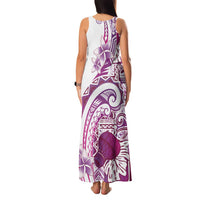 Aloha Hawaii Tapa Family Matching Tank Maxi Dress and Hawaiian Shirt Vibrant Fuchsia Hawaiian Ipu - Polynesian Pride