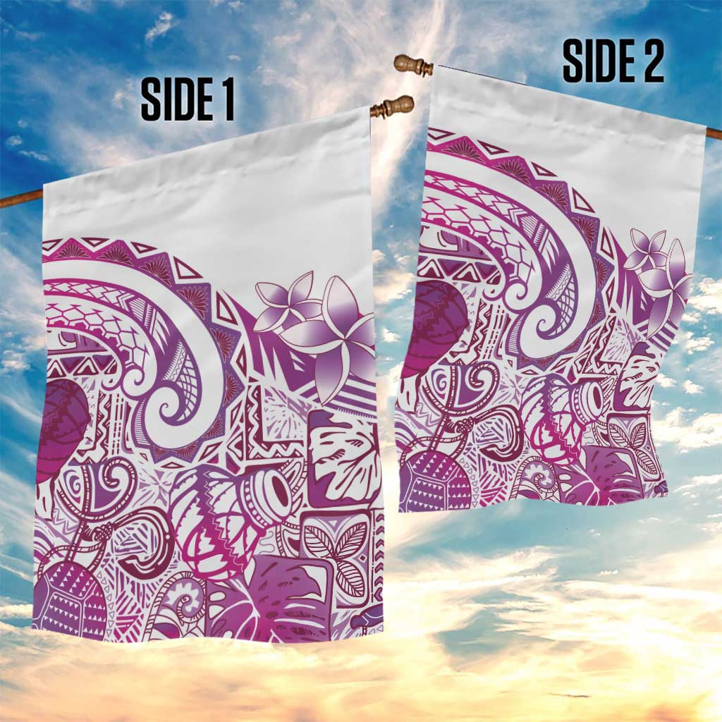 Aloha Hawaii Tapa Garden Flag Vibrant Fuchsia Hawaiian Ipu - Polynesian Pride