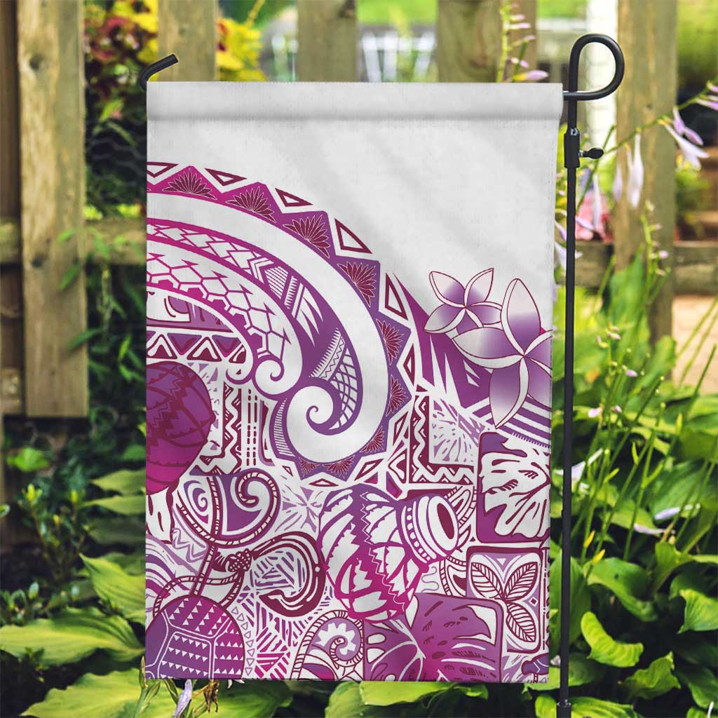 Aloha Hawaii Tapa Garden Flag Vibrant Fuchsia Hawaiian Ipu - Polynesian Pride