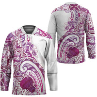 Aloha Hawaii Tapa Hockey Jersey Vibrant Fuchsia Hawaiian Ipu - Polynesian Pride