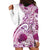 Aloha Hawaii Tapa Hoodie Dress Vibrant Fuchsia Hawaiian Ipu - Polynesian Pride