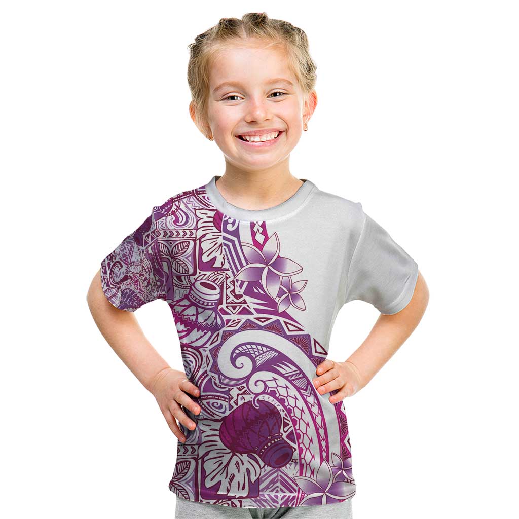 Aloha Hawaii Tapa Kid T Shirt Vibrant Fuchsia Hawaiian Ipu LT7 Fuchsia - Polynesian Pride