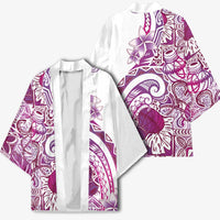 Aloha Hawaii Tapa Kimono Vibrant Fuchsia Hawaiian Ipu - Polynesian Pride