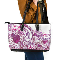 Aloha Hawaii Tapa Leather Tote Bag Vibrant Fuchsia Hawaiian Ipu - Polynesian Pride
