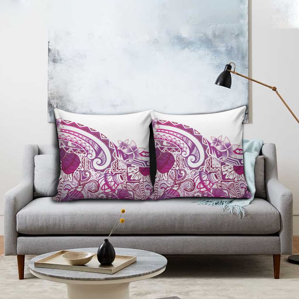 Aloha Hawaii Tapa Pillow Cover Vibrant Fuchsia Hawaiian Ipu - Polynesian Pride