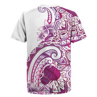 Aloha Hawaii Tapa Rugby Jersey Vibrant Fuchsia Hawaiian Ipu - Polynesian Pride