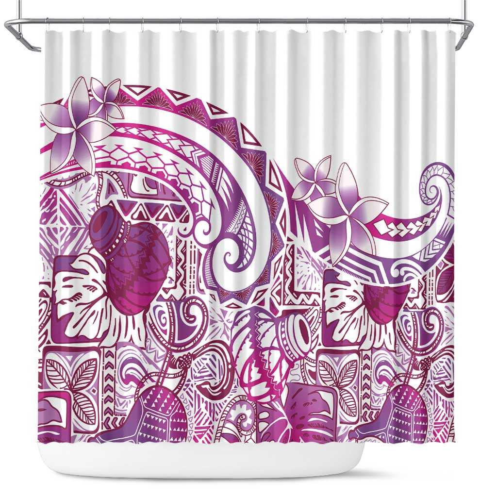 Aloha Hawaii Tapa Shower Curtain Vibrant Fuchsia Hawaiian Ipu LT7 Fuchsia - Polynesian Pride