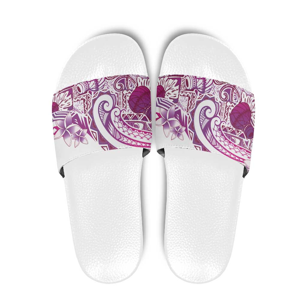 Aloha Hawaii Tapa Slide Sandals Vibrant Fuchsia Hawaiian Ipu - Polynesian Pride