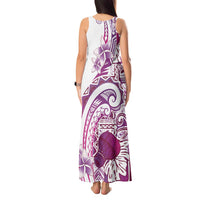 Aloha Hawaii Tapa Tank Maxi Dress Vibrant Fuchsia Hawaiian Ipu - Polynesian Pride