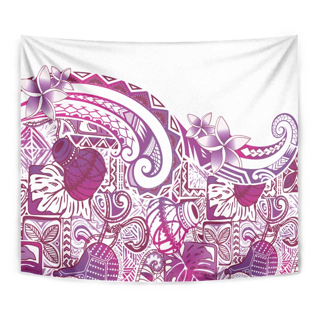 Aloha Hawaii Tapa Tapestry Vibrant Fuchsia Hawaiian Ipu - Polynesian Pride