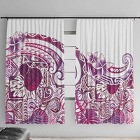 Aloha Hawaii Tapa Window Curtain Vibrant Fuchsia Hawaiian Ipu - Polynesian Pride