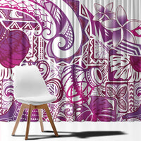 Aloha Hawaii Tapa Window Curtain Vibrant Fuchsia Hawaiian Ipu - Polynesian Pride