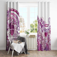 Aloha Hawaii Tapa Window Curtain Vibrant Fuchsia Hawaiian Ipu - Polynesian Pride