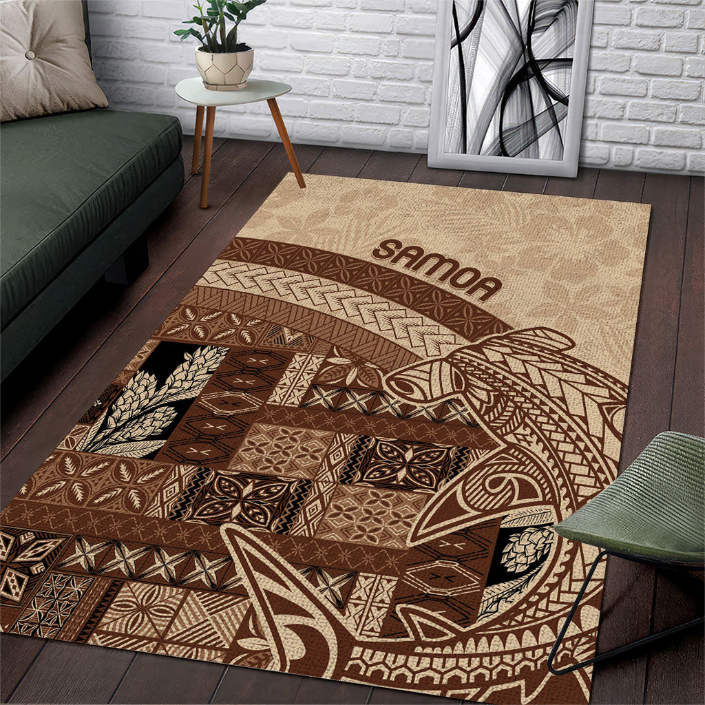 Samoa Mamanu Siapo Mocha Area Rug Tatau Malie LT7 Beige - Polynesian Pride