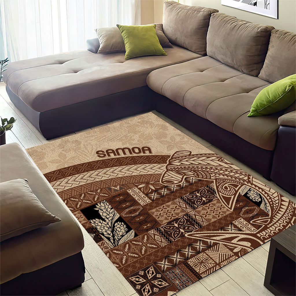 Samoa Mamanu Siapo Mocha Area Rug Tatau Malie