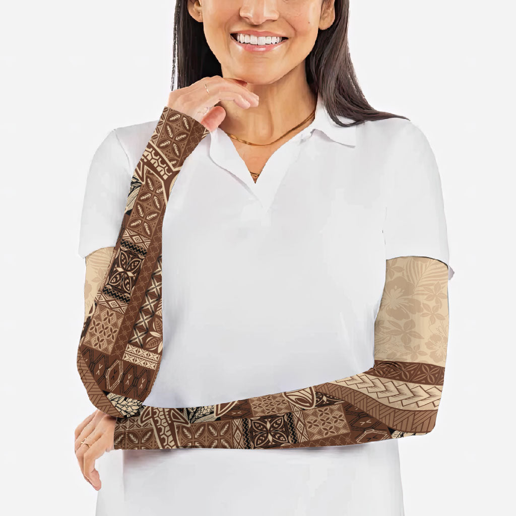 Samoa Mamanu Siapo Mocha Arm Sleeves Tatau Malie