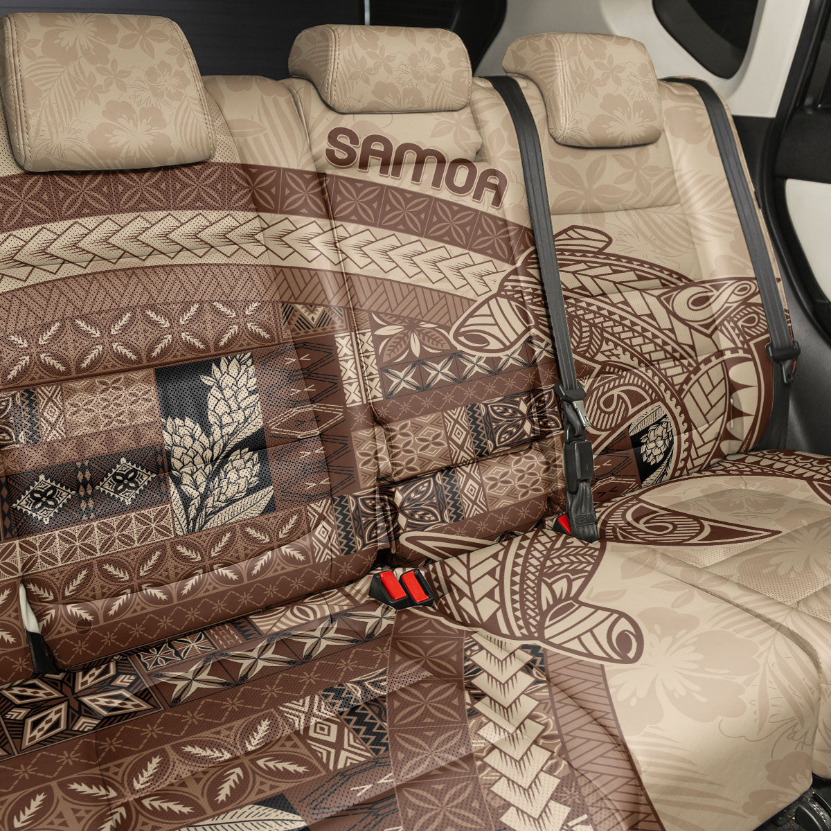 Samoa Mamanu Siapo Mocha Back Car Seat Cover Tatau Malie