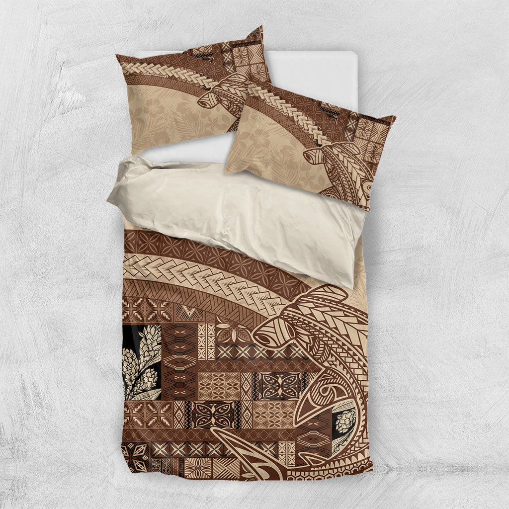 Samoa Mamanu Siapo Mocha Bedding Set Tatau Malie