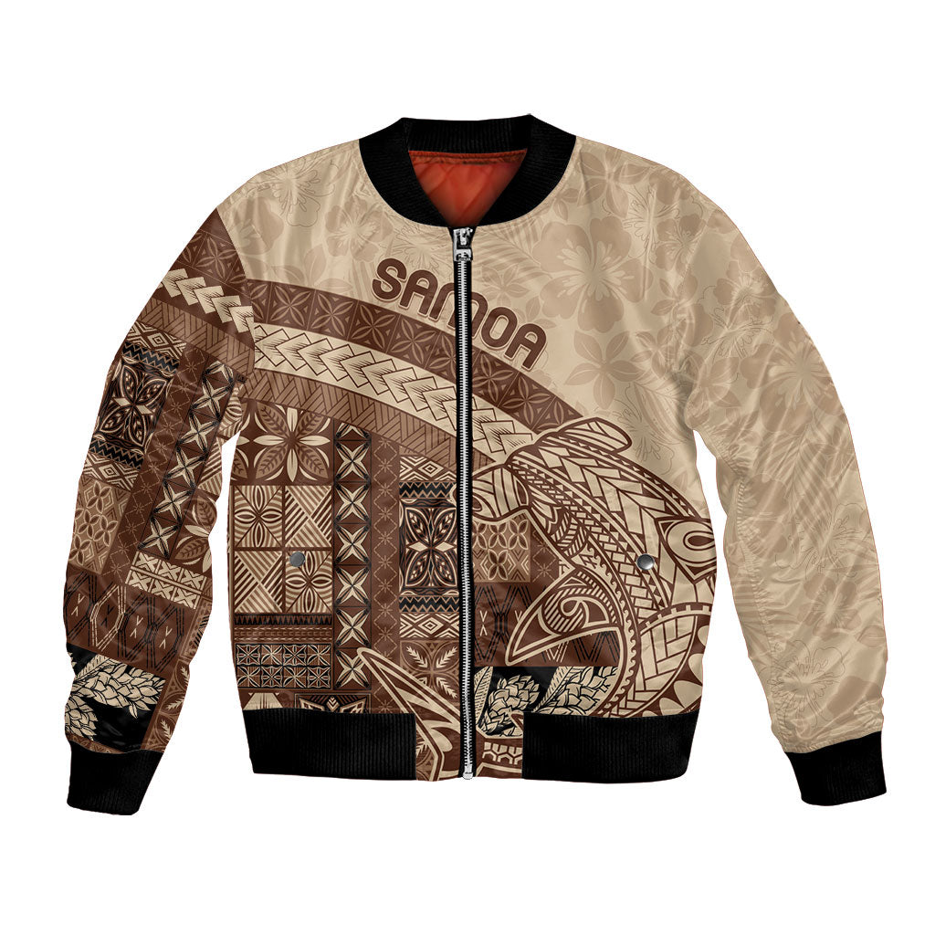 Samoa Mamanu Siapo Mocha Bomber Jacket Tatau Malie