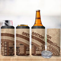 Samoa Mamanu Siapo Mocha 4 in 1 Can Cooler Tumbler Tatau Malie