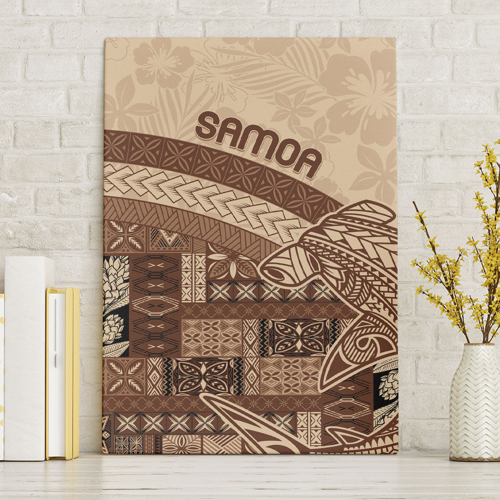 Samoa Mamanu Siapo Mocha Canvas Wall Art Tatau Malie