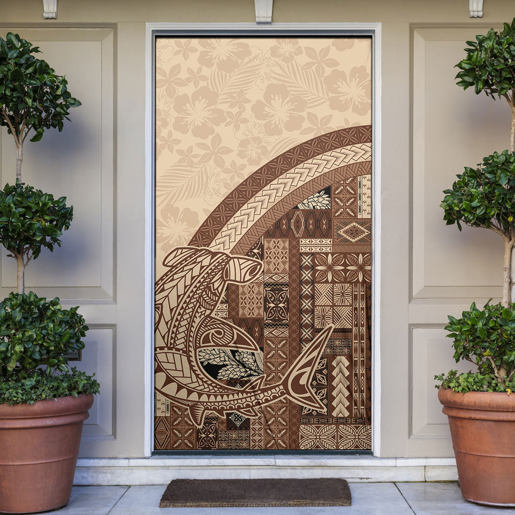 Samoa Mamanu Siapo Mocha Door Cover Tatau Malie