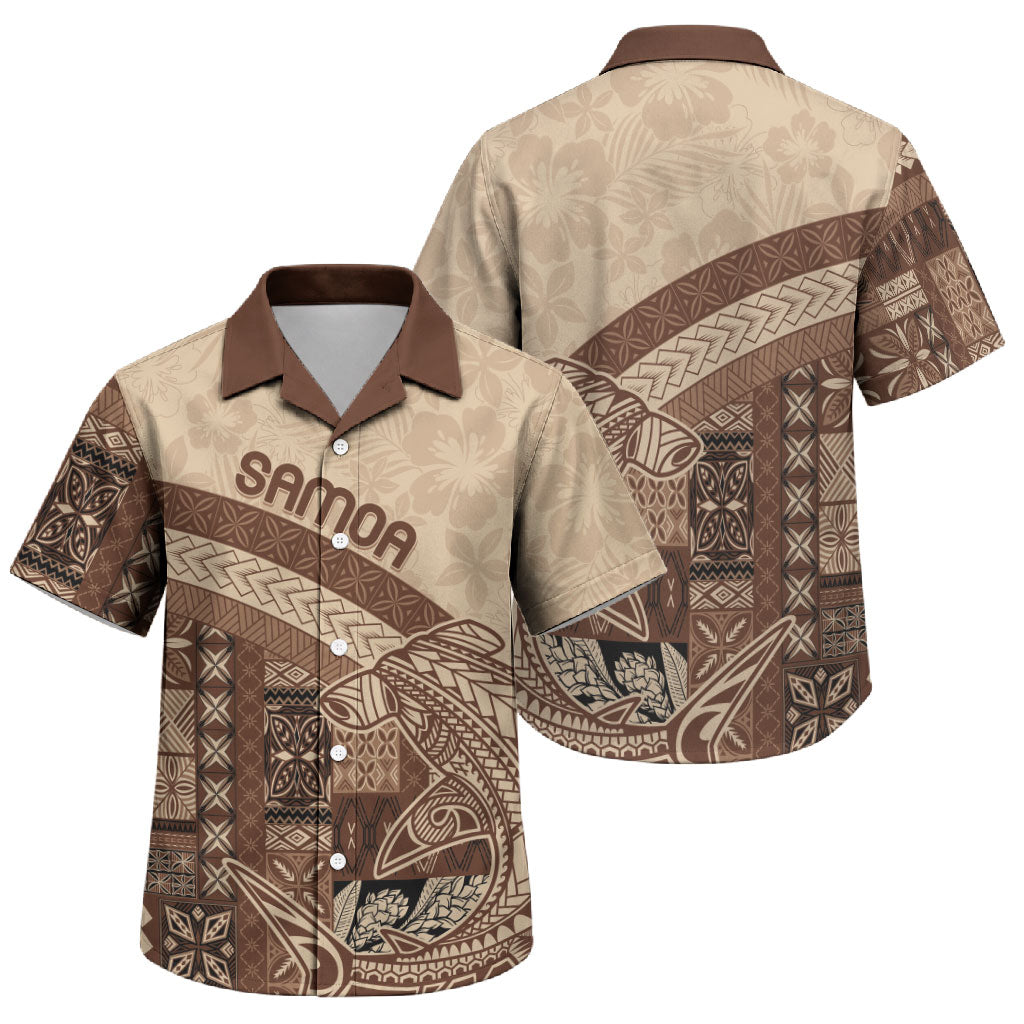 Samoa Mamanu Siapo Mocha Family Matching Mermaid Dress and Hawaiian Shirt Tatau Malie