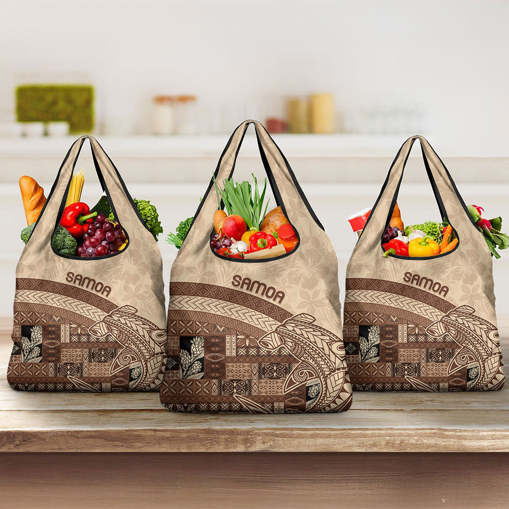 Samoa Mamanu Siapo Mocha Grocery Bag Tatau Malie