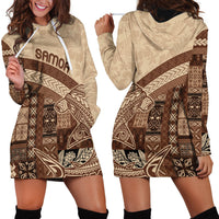 Samoa Mamanu Siapo Mocha Hoodie Dress Tatau Malie