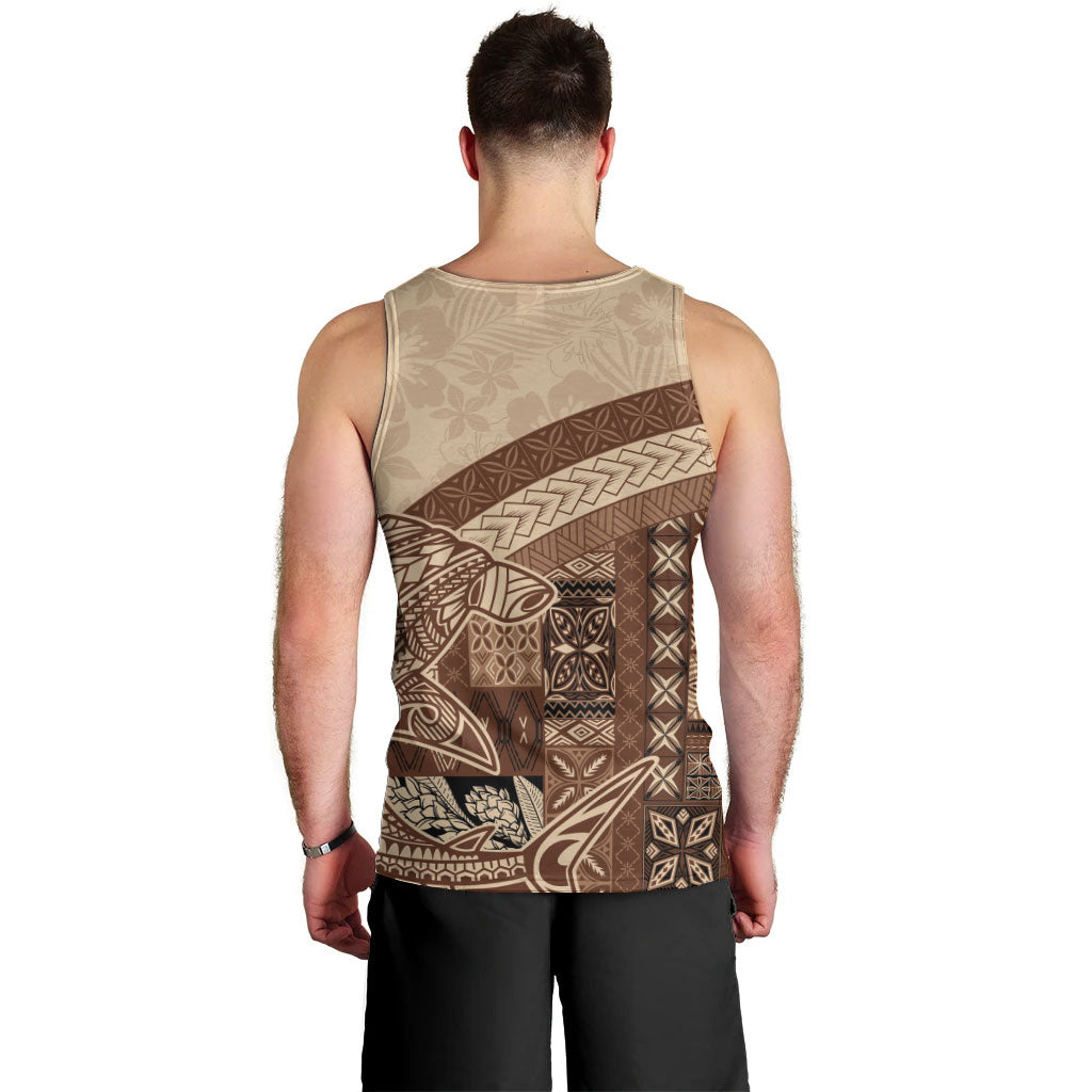 Samoa Mamanu Siapo Mocha Men Tank Top Tatau Malie