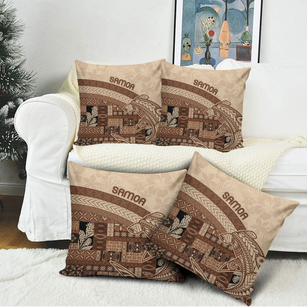 Samoa Mamanu Siapo Mocha Pillow Cover Tatau Malie