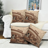 Samoa Mamanu Siapo Mocha Pillow Cover Tatau Malie