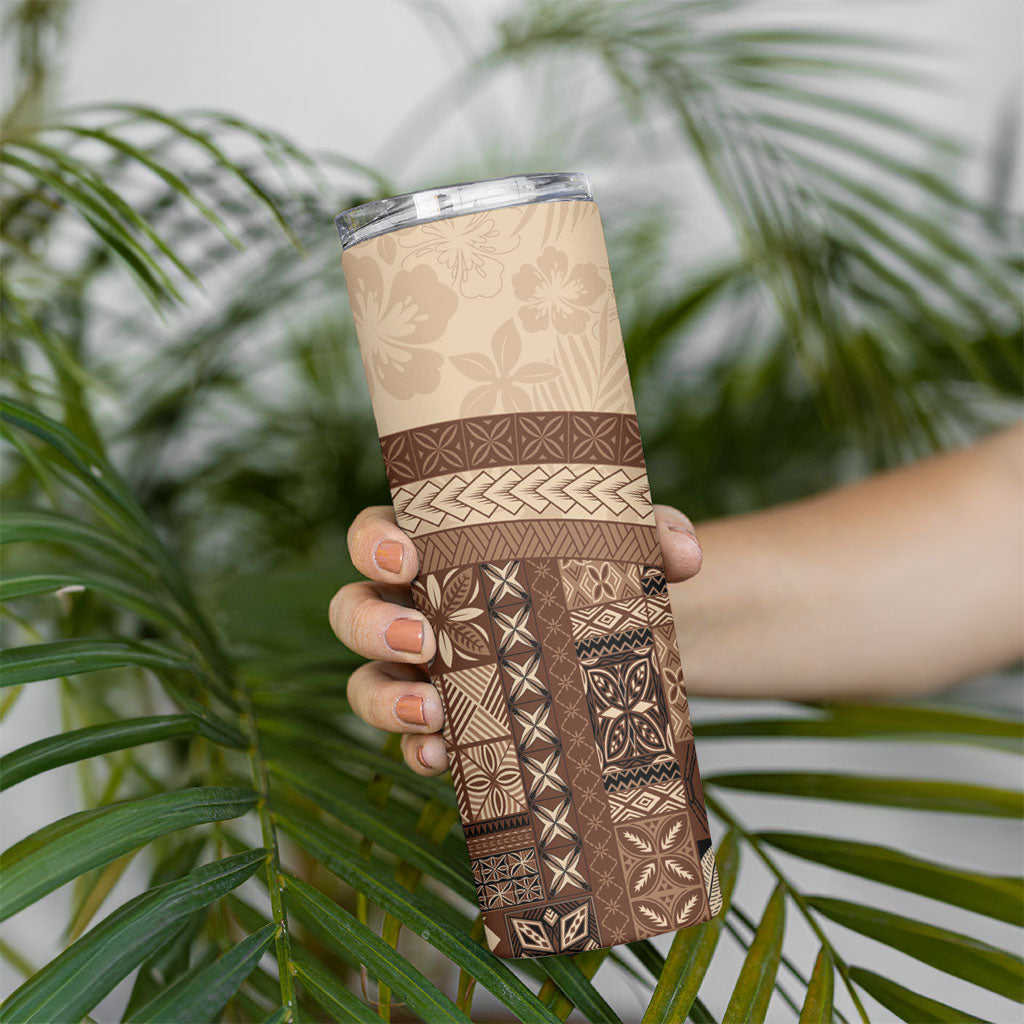 Samoa Mamanu Siapo Mocha Skinny Tumbler Tatau Malie