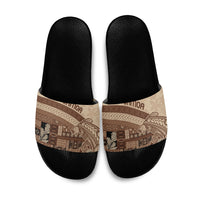 Samoa Mamanu Siapo Mocha Slide Sandals Tatau Malie