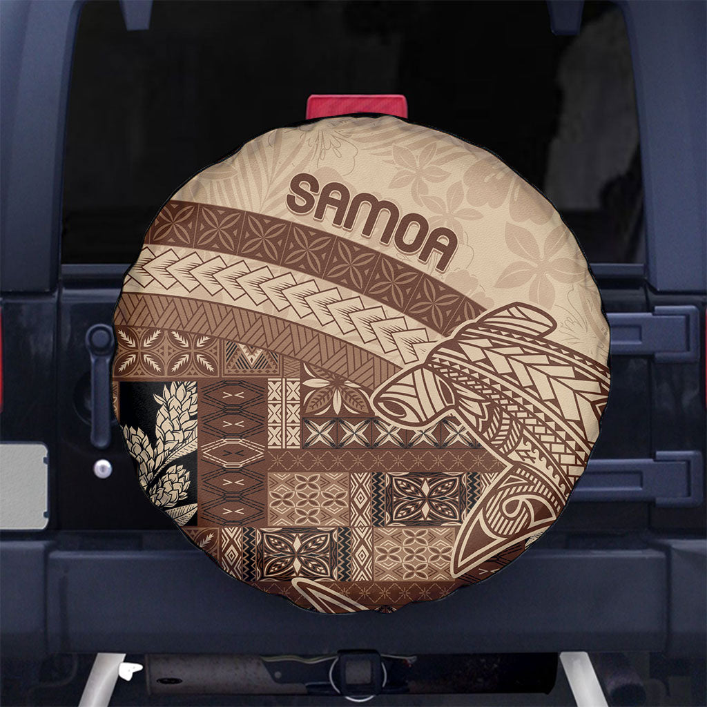 Samoa Mamanu Siapo Mocha Spare Tire Cover Tatau Malie