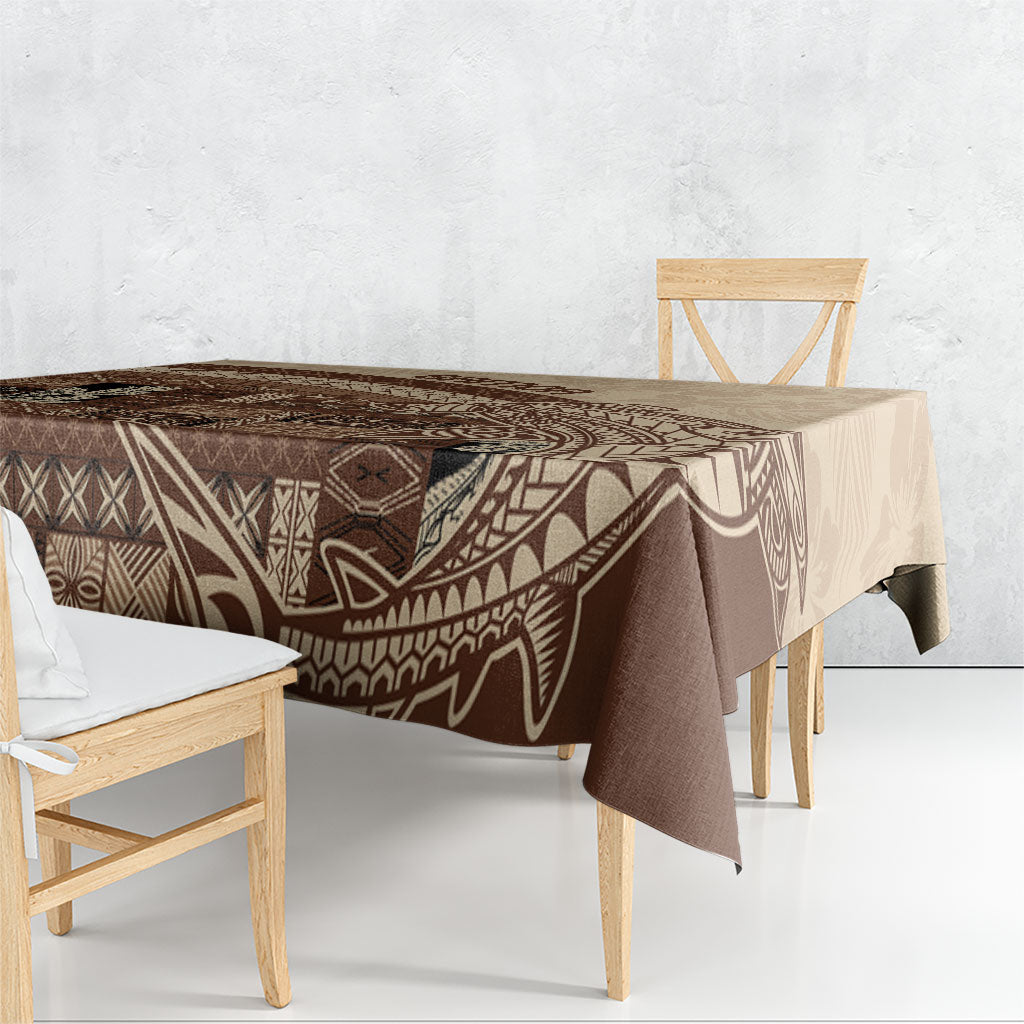 Samoa Mamanu Siapo Mocha Tablecloth Tatau Malie