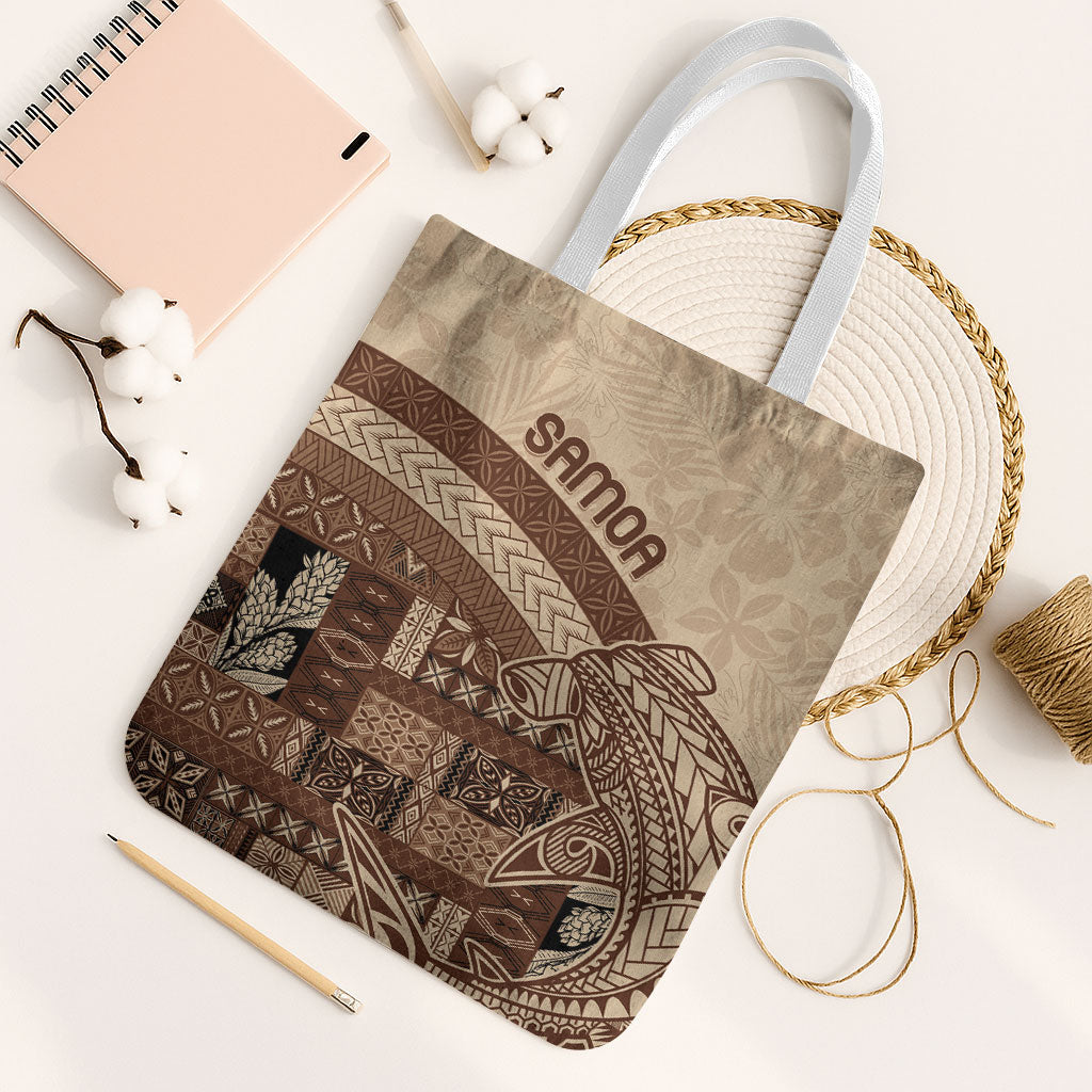 Samoa Mamanu Siapo Mocha Tote Bag Tatau Malie