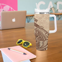 Samoa Mamanu Siapo Mocha Tumbler With Handle Tatau Malie
