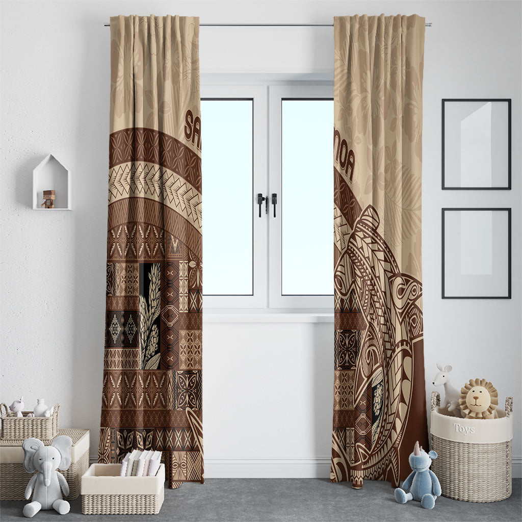 Samoa Mamanu Siapo Mocha Window Curtain Tatau Malie