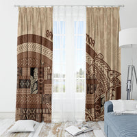 Samoa Mamanu Siapo Mocha Window Curtain Tatau Malie