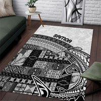 Samoa Mamanu Siapo Classic Black Area Rug Tatau Malie