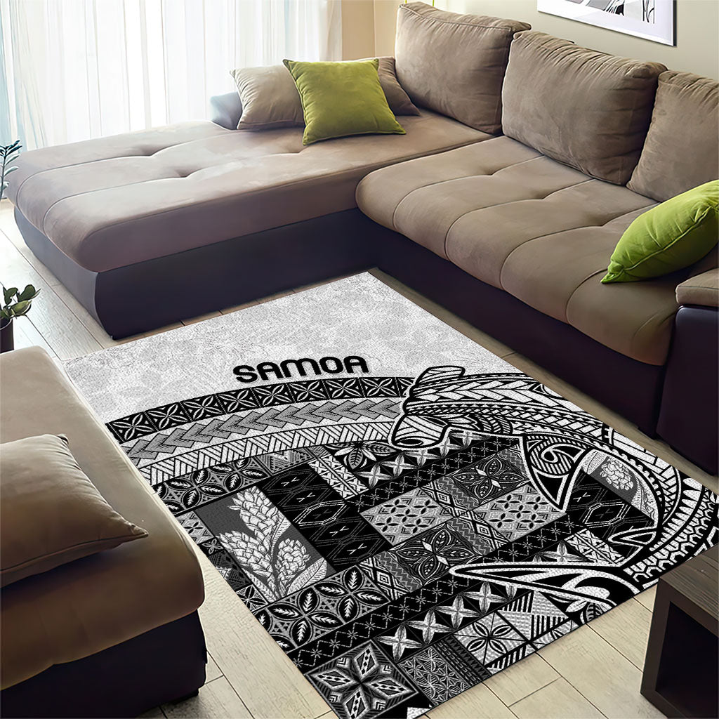 Samoa Mamanu Siapo Classic Black Area Rug Tatau Malie