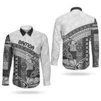 Samoa Mamanu Siapo Classic Black Couples Matching Short Sleeve Bodycon Dress and Long Sleeve Button Shirt Tatau Malie
